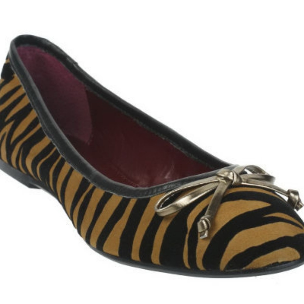 Isaac Mizrahi Tiger Print Ballerina Suede Flat EUC sz 10